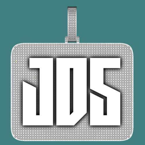 CUSTOM LETTER NECKLACE 3D BIG SQUARE