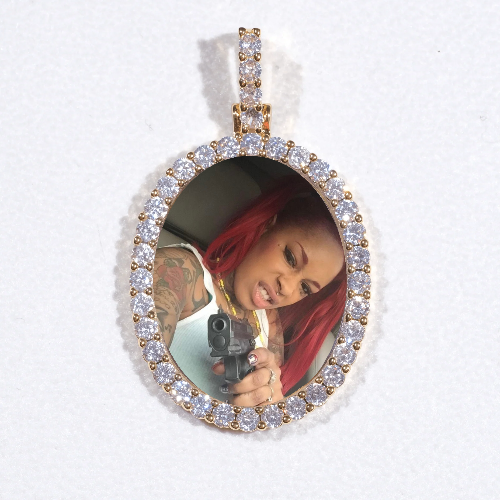 3D Oval Custom Picture Pendant