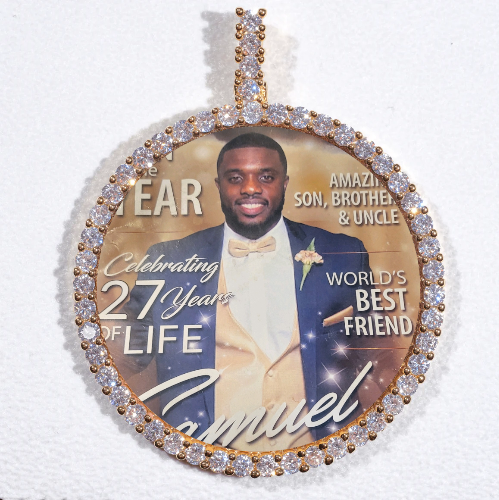 LARGE 3D CIRCLE CUSTOM PICTURE PENDANT
