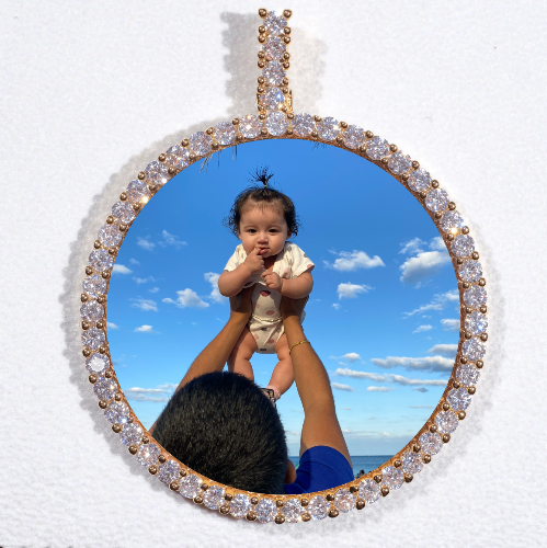 LARGE 3D CIRCLE CUSTOM PICTURE PENDANT