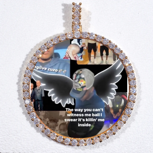LARGE 3D CIRCLE CUSTOM PICTURE PENDANT