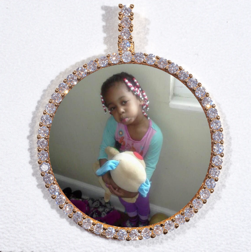 LARGE 3D CIRCLE CUSTOM PICTURE PENDANT