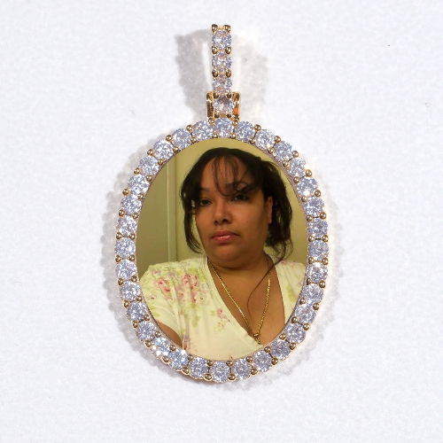 3D Oval Custom Picture Pendant
