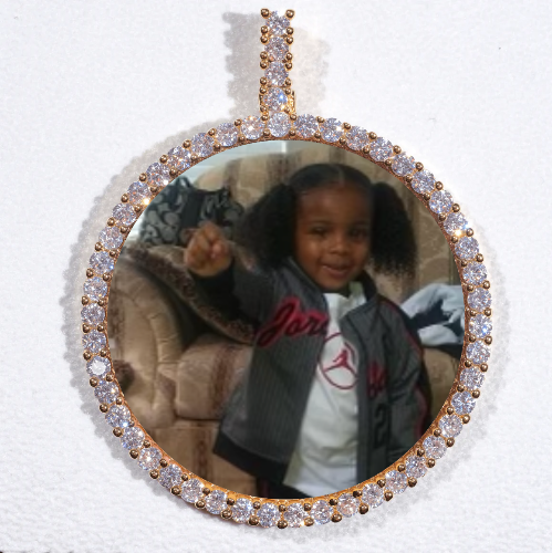 LARGE 3D CIRCLE CUSTOM PICTURE PENDANT