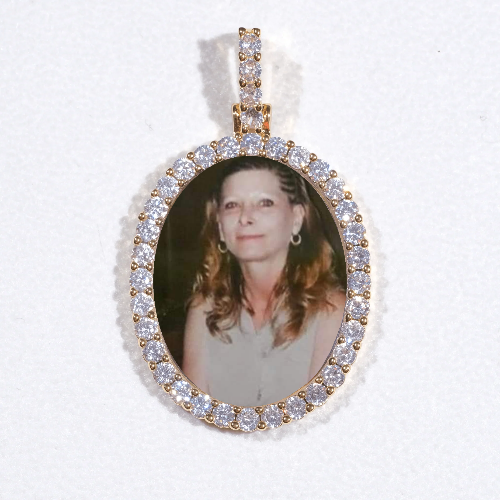 3D Oval Custom Picture Pendant