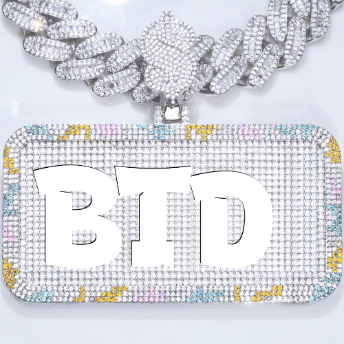 CUSTOM LETTER NECKLACE 3D COLORFUL SQUARE