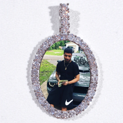 Large 3D Oval Custom Picture Pendant