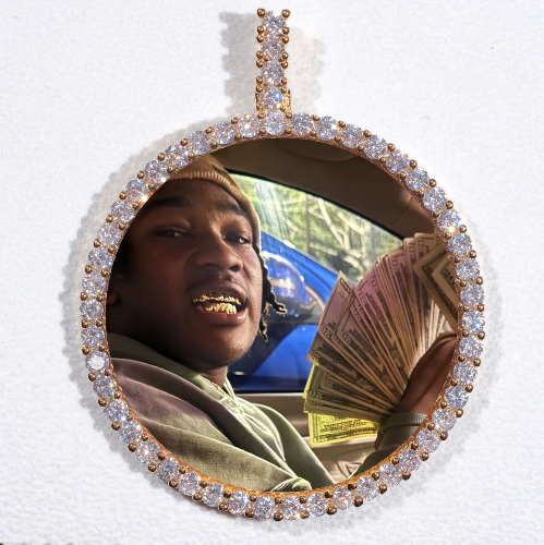 LARGE 3D CIRCLE CUSTOM PICTURE PENDANT