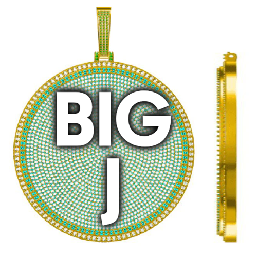 CUSTOM LETTER NECKLACE 3D BIG DISC