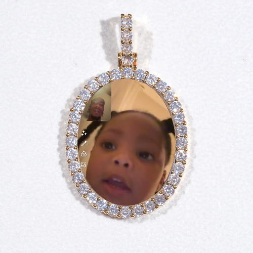 3D Oval Custom Picture Pendant