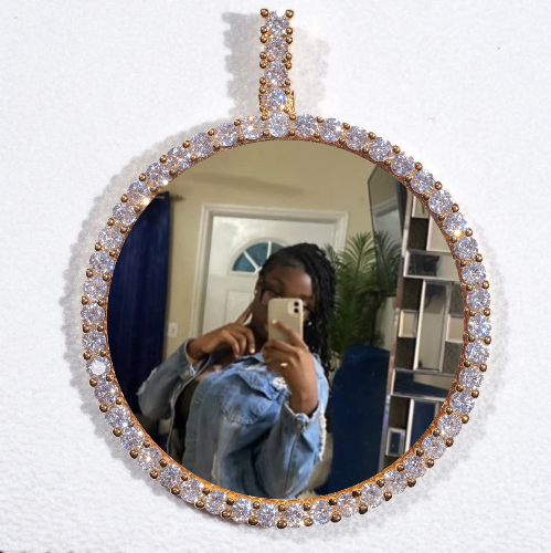 LARGE 3D CIRCLE CUSTOM PICTURE PENDANT