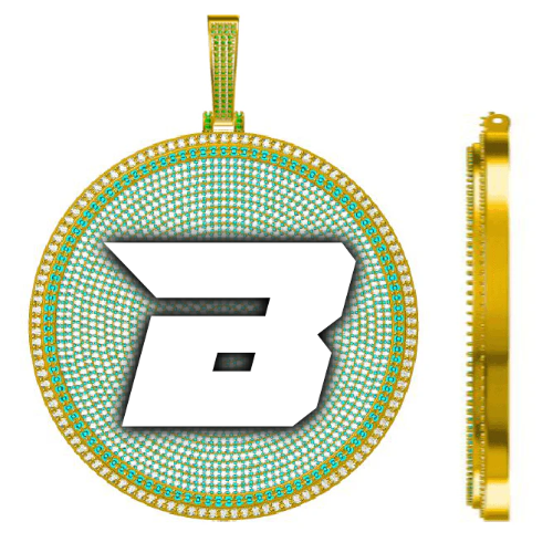 CUSTOM LETTER NECKLACE 3D BIG DISC