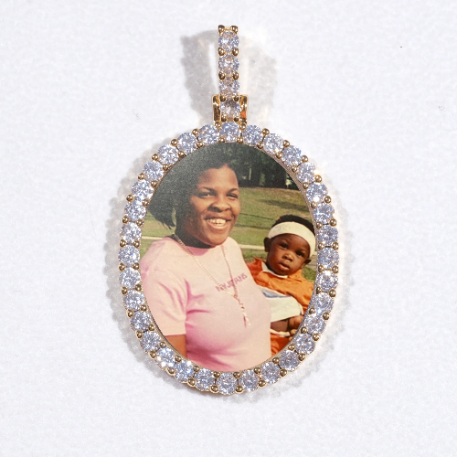 3D Oval Custom Picture Pendant