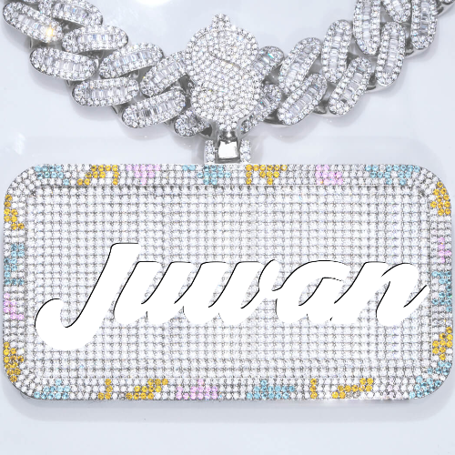 CUSTOM LETTER NECKLACE 3D COLORFUL SQUARE