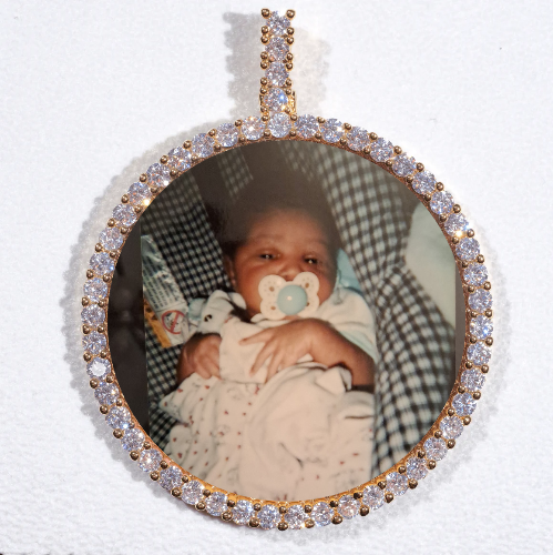LARGE 3D CIRCLE CUSTOM PICTURE PENDANT