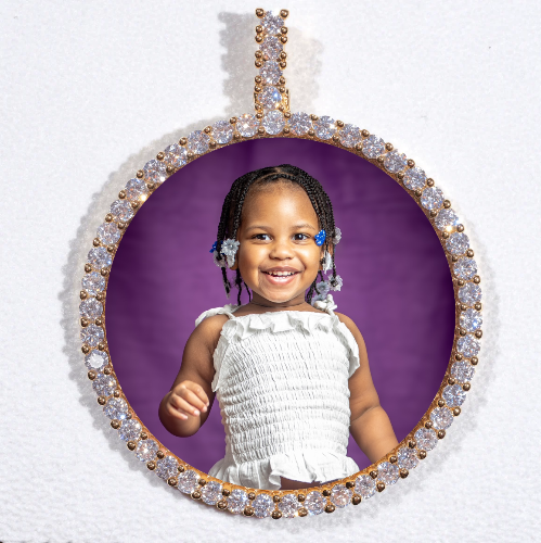 LARGE 3D CIRCLE CUSTOM PICTURE PENDANT