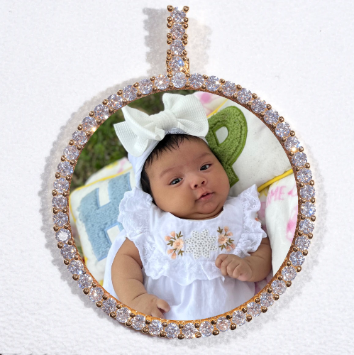 LARGE 3D CIRCLE CUSTOM PICTURE PENDANT
