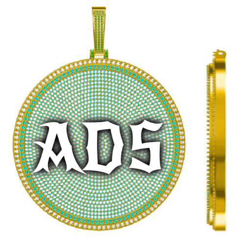 CUSTOM LETTER NECKLACE 3D BIG DISC