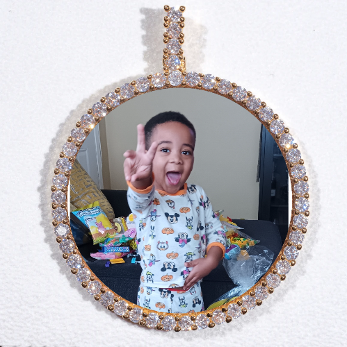 LARGE 3D CIRCLE CUSTOM PICTURE PENDANT
