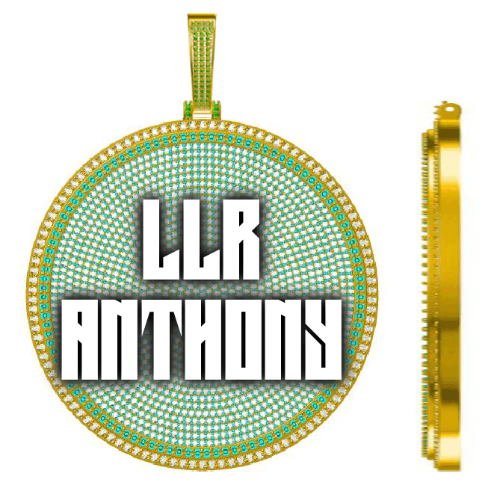 CUSTOM LETTER NECKLACE 3D BIG DISC