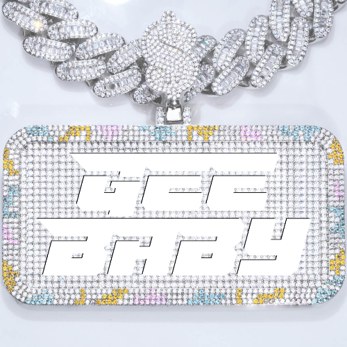 CUSTOM LETTER NECKLACE 3D COLORFUL SQUARE