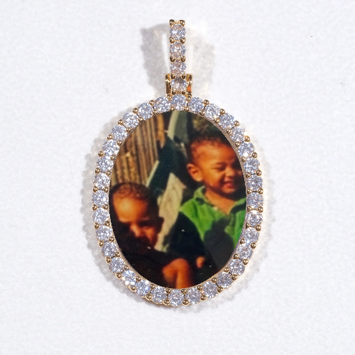 3D Oval Custom Picture Pendant