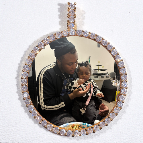 LARGE 3D CIRCLE CUSTOM PICTURE PENDANT