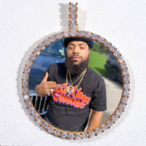 LARGE 3D CIRCLE CUSTOM PICTURE PENDANT