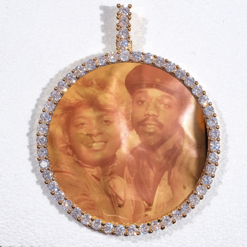 LARGE 3D CIRCLE CUSTOM PICTURE PENDANT