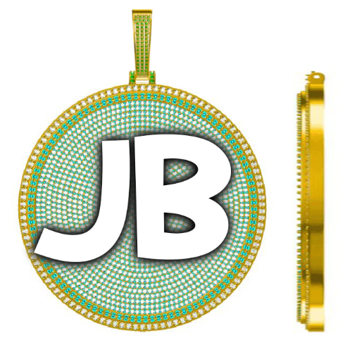 CUSTOM LETTER NECKLACE 3D BIG DISC