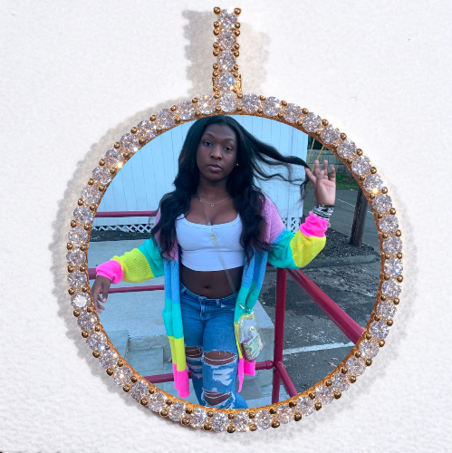 LARGE 3D CIRCLE CUSTOM PICTURE PENDANT