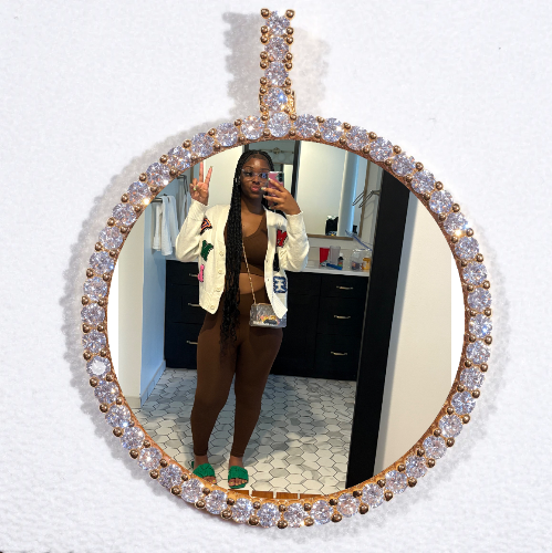 LARGE 3D CIRCLE CUSTOM PICTURE PENDANT