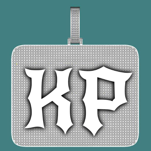 CUSTOM LETTER NECKLACE 3D BIG SQUARE