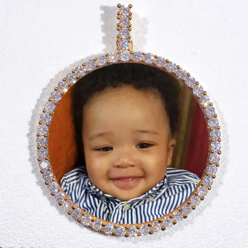 LARGE 3D CIRCLE CUSTOM PICTURE PENDANT