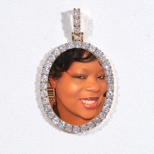 3D Oval Custom Picture Pendant