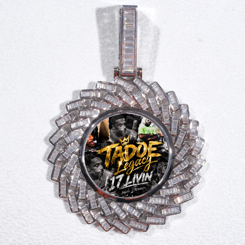 Large 3D Baguette Custom Picture Pendant