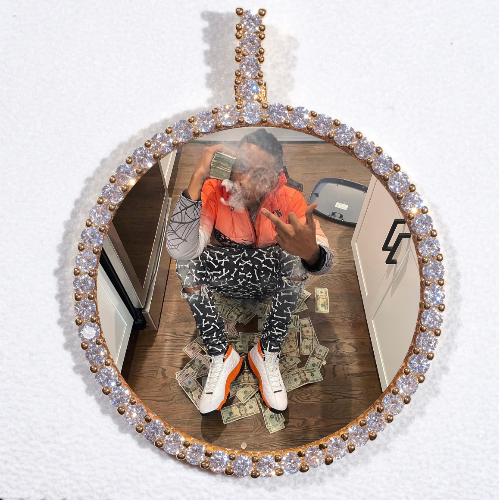 LARGE 3D CIRCLE CUSTOM PICTURE PENDANT
