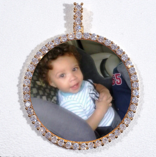 LARGE 3D CIRCLE CUSTOM PICTURE PENDANT