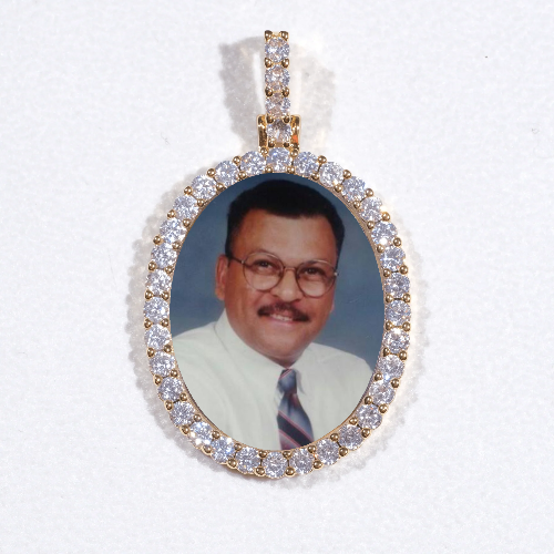 3D Oval Custom Picture Pendant