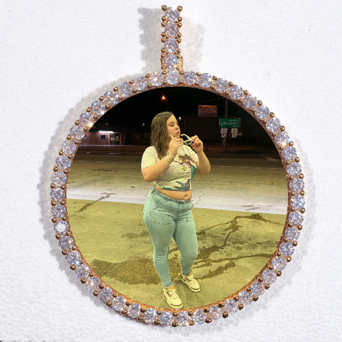 LARGE 3D CIRCLE CUSTOM PICTURE PENDANT