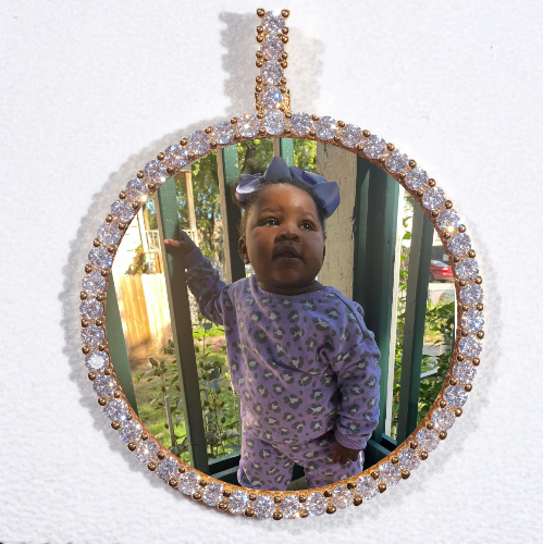 LARGE 3D CIRCLE CUSTOM PICTURE PENDANT