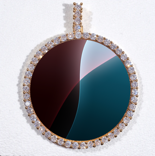 LARGE 3D CIRCLE CUSTOM PICTURE PENDANT