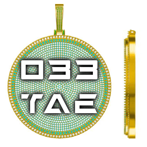 CUSTOM LETTER NECKLACE 3D BIG DISC