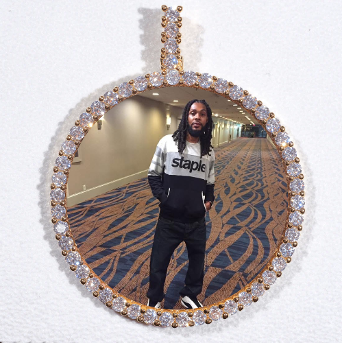 LARGE 3D CIRCLE CUSTOM PICTURE PENDANT