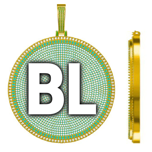 CUSTOM LETTER NECKLACE 3D BIG DISC