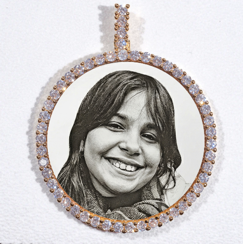 LARGE 3D CIRCLE CUSTOM PICTURE PENDANT