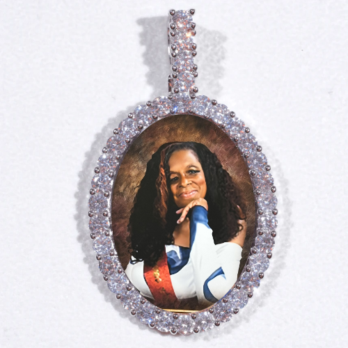 Large 3D Oval Custom Picture Pendant