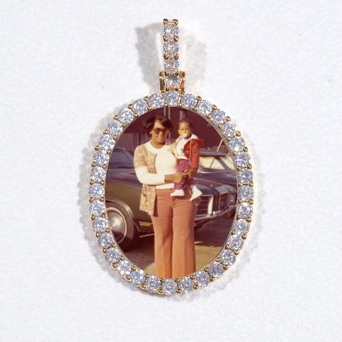 3D Oval Custom Picture Pendant