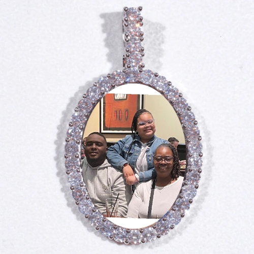 Large 3D Oval Custom Picture Pendant