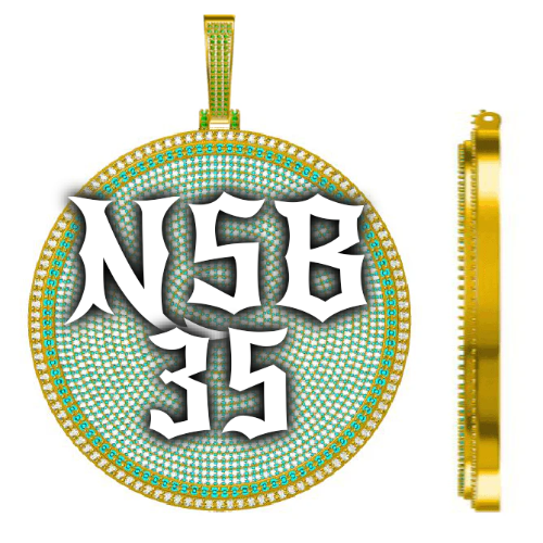 CUSTOM LETTER NECKLACE 3D BIG DISC